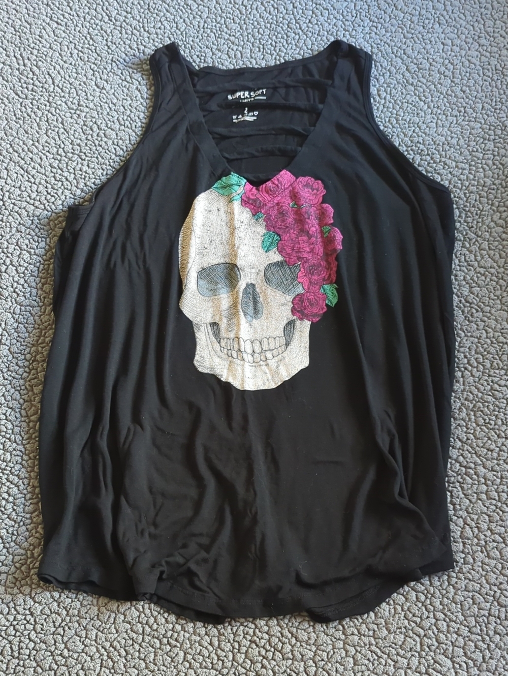 Torrid Super Soft Knits Skull Tank Top, Size 2